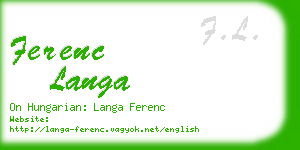 ferenc langa business card